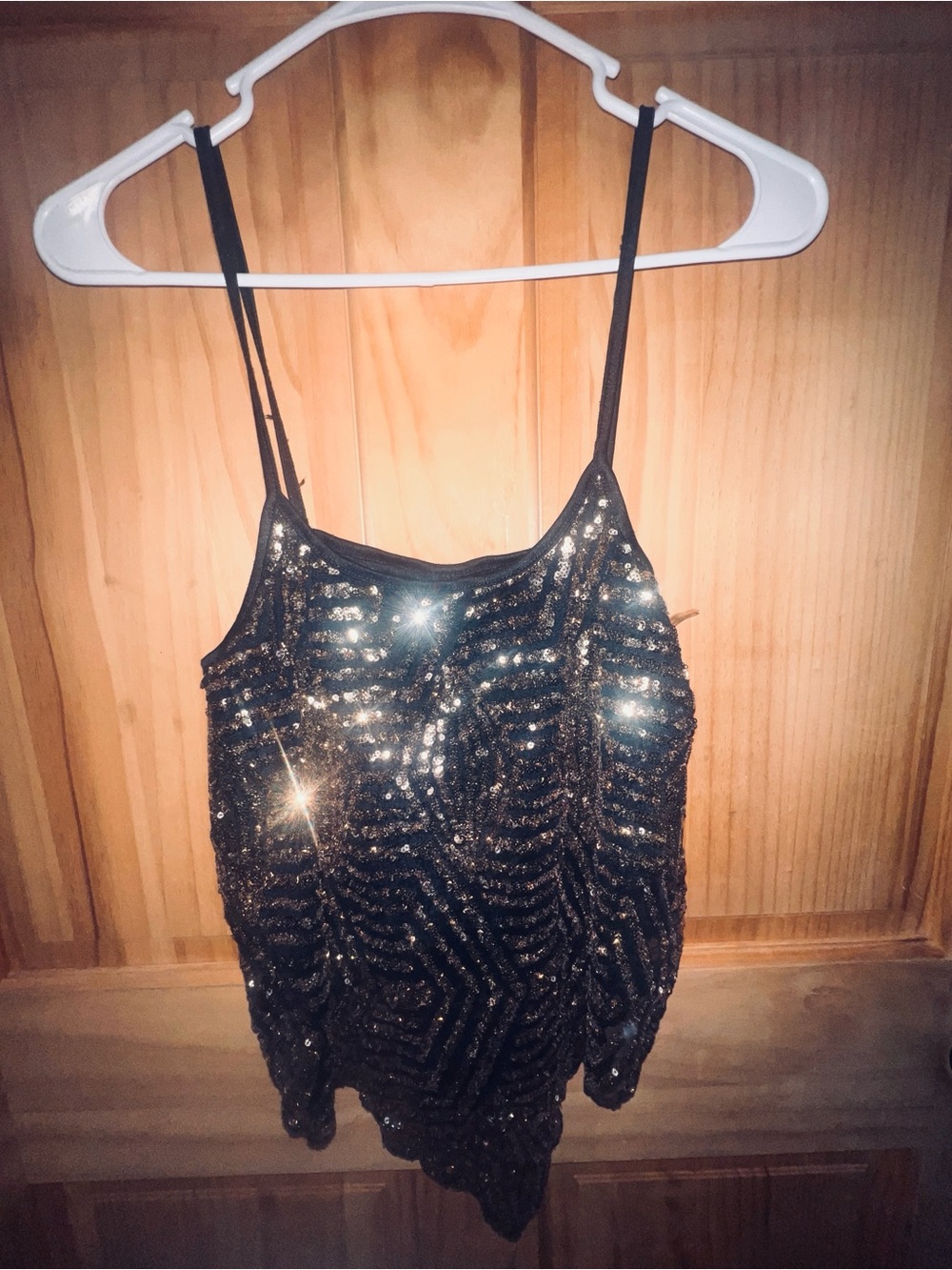 Rue21 Black Sequin Spaghetti Strap Top